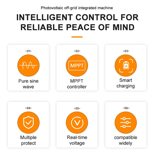 FHCAO Hybrid Inverter Solar Inverter Solar PV MPPT Solar Charge AC Charge 24v 48v DC to AC power