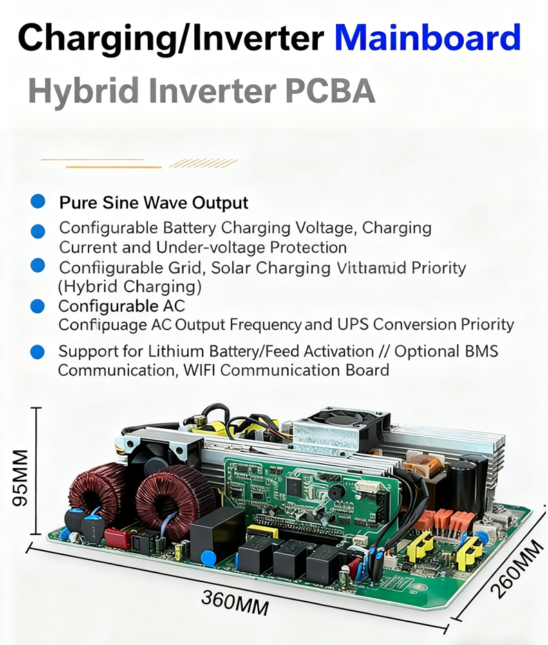 4200W 6200W Hybrid Solar Inverter PCBA