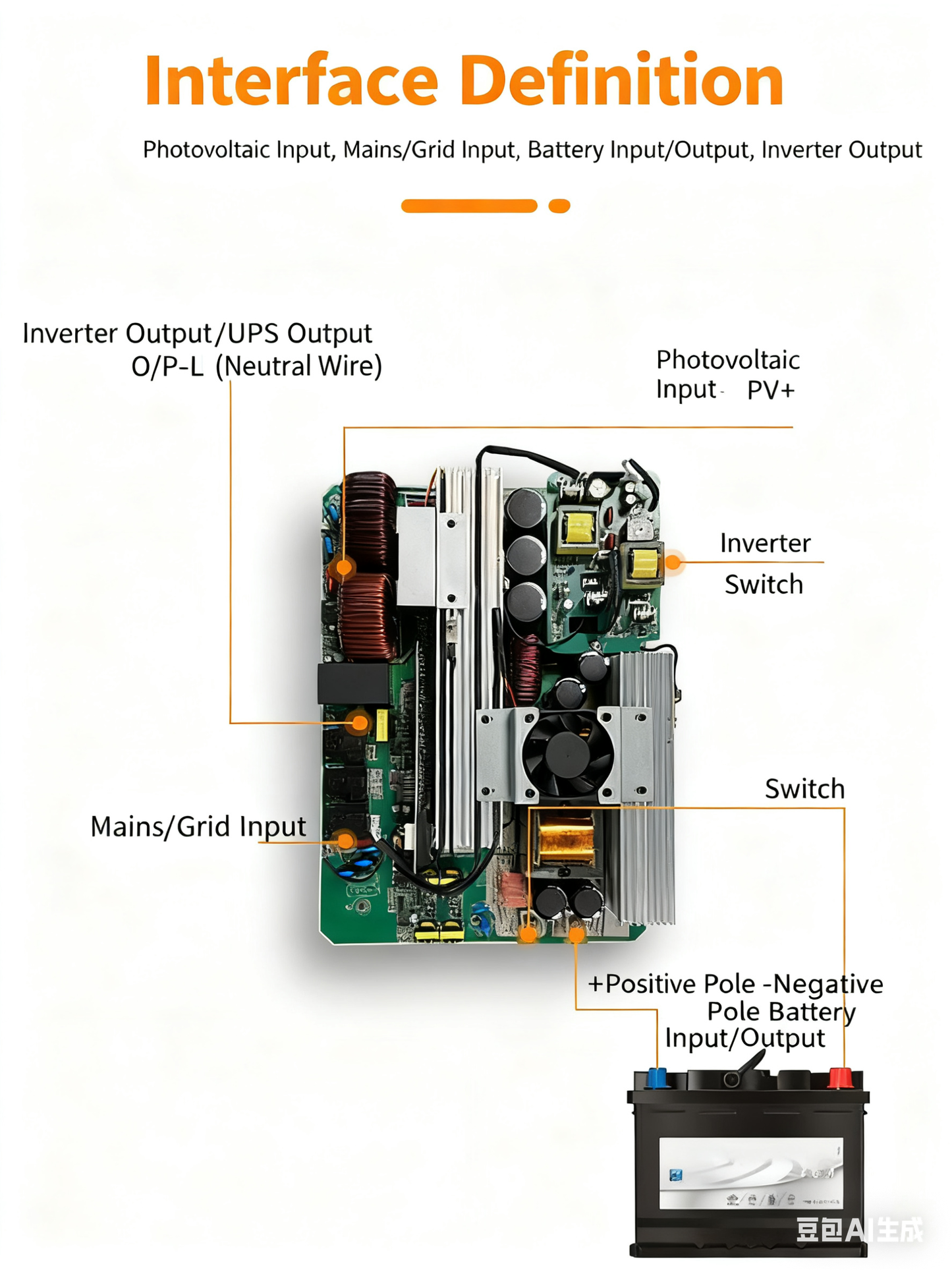 4200W 6200W Hybrid Solar Inverter PCBA