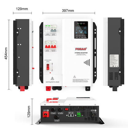 12V 24V 48V 3000W 4000W 5500W Hybrid Solar Inverter with MPPT Charge Controller & Built-in Combiner Box, for Off-Grid Home/RV Backup
