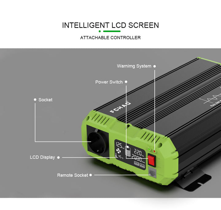 FCHAO 3000W Solar Inverter Pure Sine Wave Inverter Off Grid Power Converter Generator With LCD Display