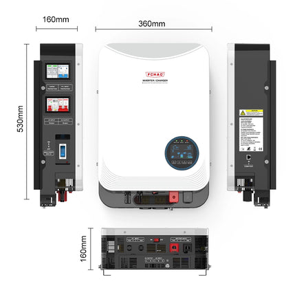 6200W 48V Hybrid Inverter with MPPT 120A Solar Charger - Pure 6200W 48V Hybrid Inverter with MPPT 120A Solar Charger - Pure