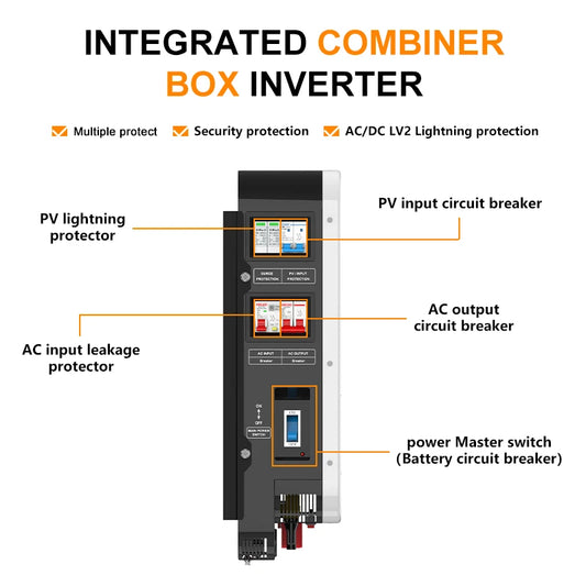 FHCAO Hybrid Inverter Solar Inverter Solar PV MPPT Solar Charge AC Charge 24v 48v DC to AC power