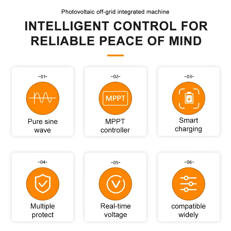 FHCAO Hybrid Inverter Solar Inverter Solar PV MPPT Solar Charge AC Charge 24v 48v DC to AC power