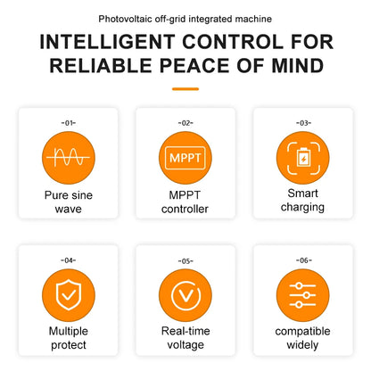 FHCAO Hybrid Inverter Solar Inverter Solar PV MPPT Solar Charge AC Charge 24v 48v DC to AC power