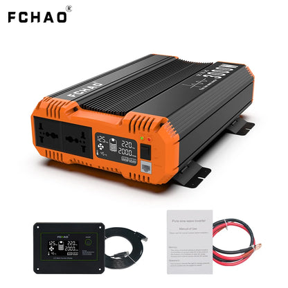 FCHAO Pure Sine Wave Inverter 12V/24V/48V To 220V/230V/240V 1500w-3500w LCD Display Auto Accessories Power Converter For Home Camping And RV